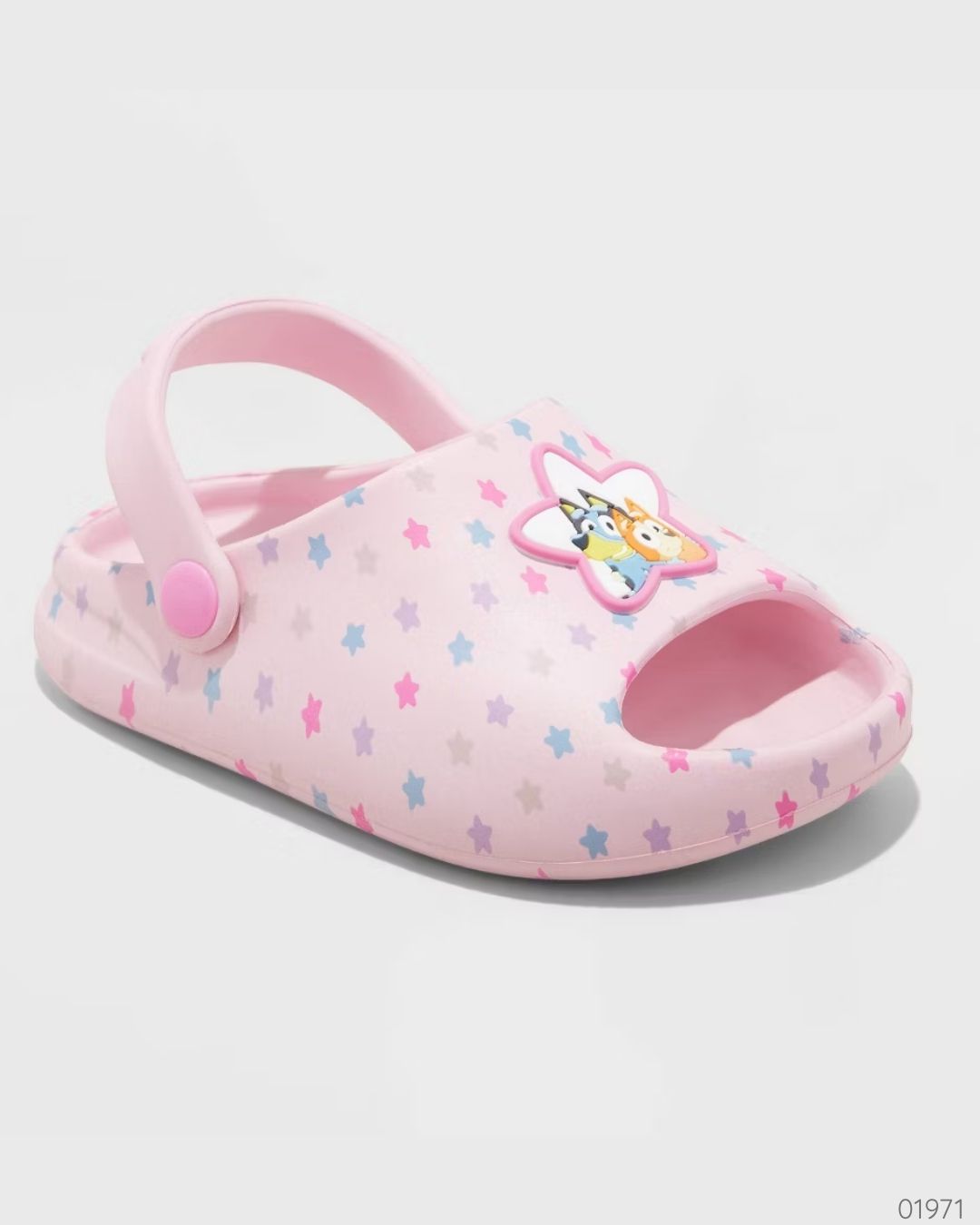 SANDALIAS TIPO CROCS ROSA BLUEY ESTRELLAS