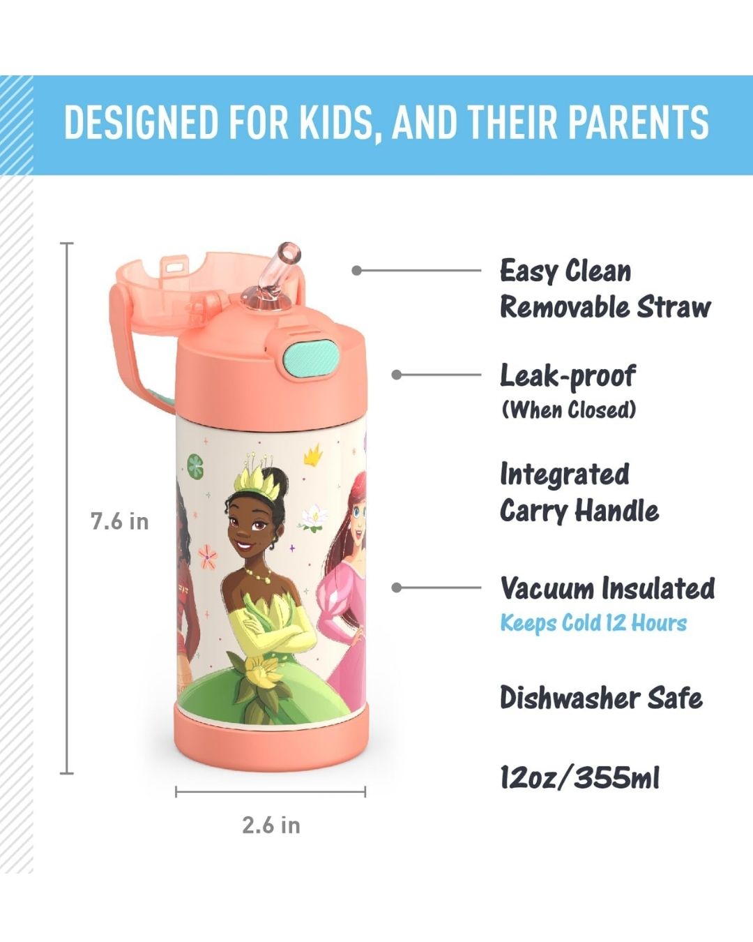 TERMO DE PRINCESAS 12 OZ THERMOS