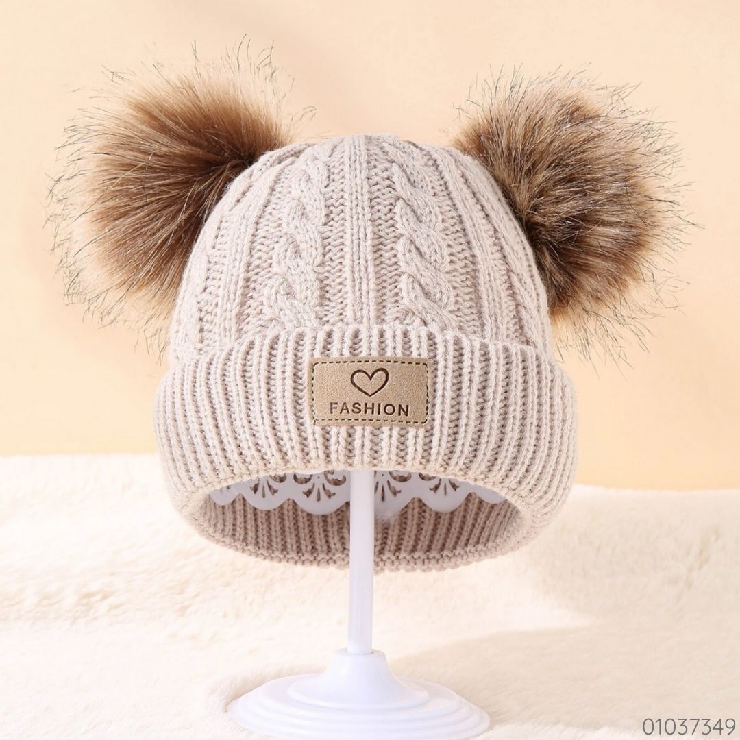 GORRO CAFE FASHION POMPONES