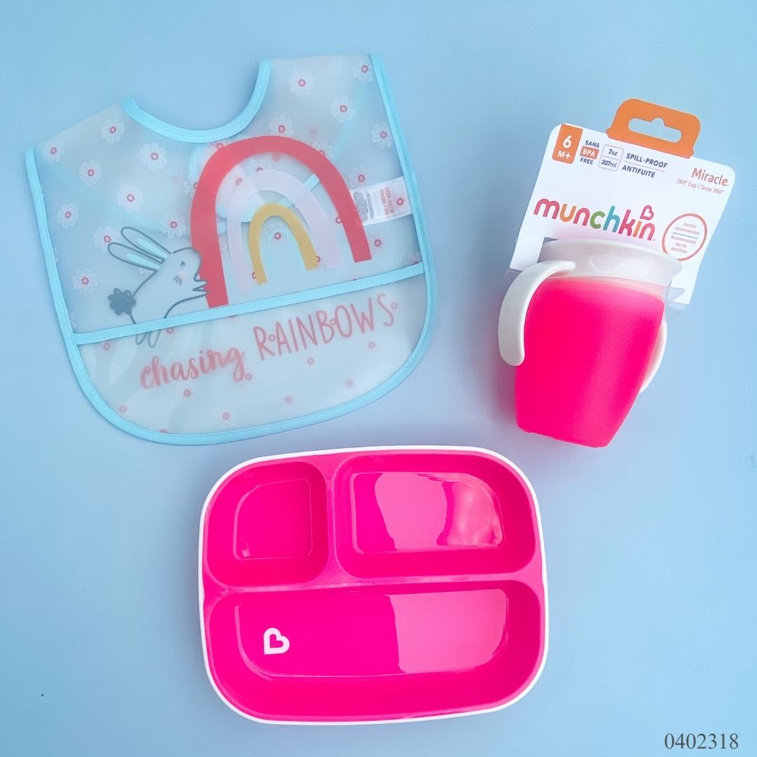 BABERO DE CONEJO Y ARCOIRIS