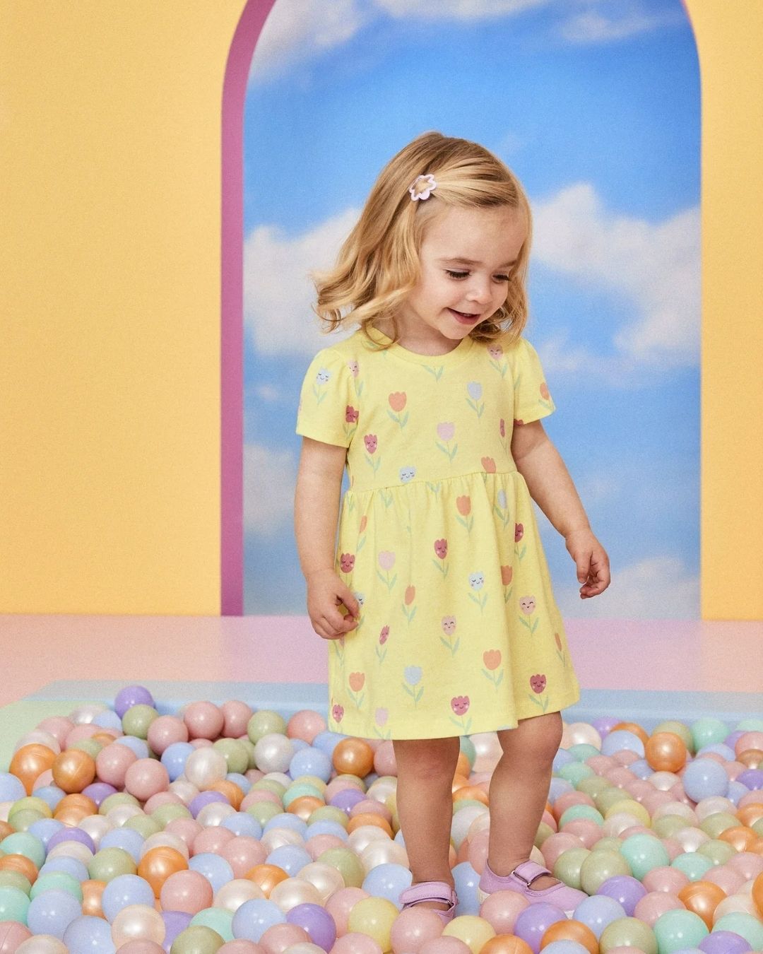 VESTIDO AMARILLO FLORES GARANIMALS