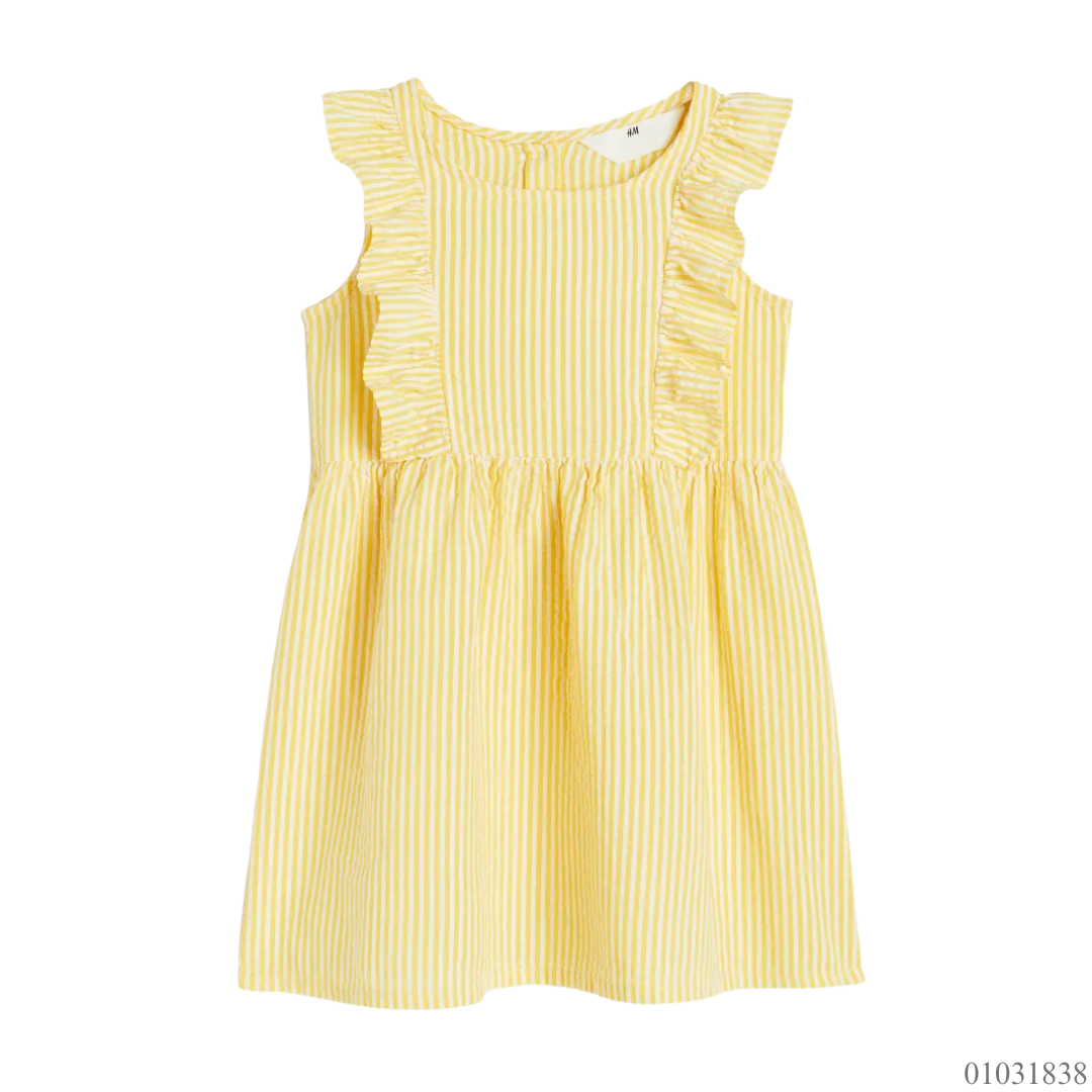 VESTIDO AMARILLO RAYAS BLANCAS H&M