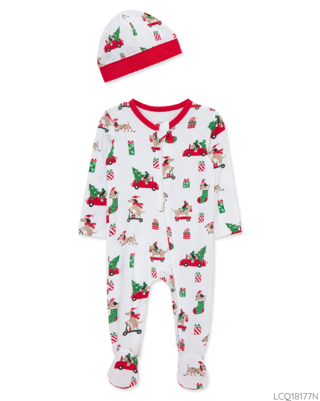 PIJAMA NAVIDEÑA PERRO GORRO