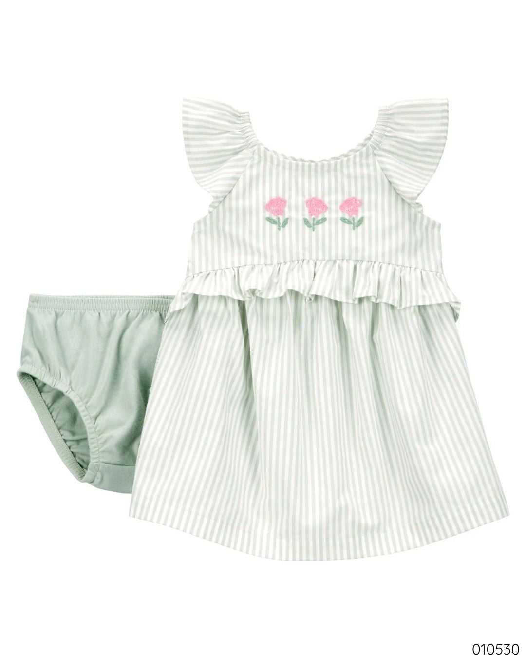 VESTIDO CARTER´S VERDE FLORES 2PZS