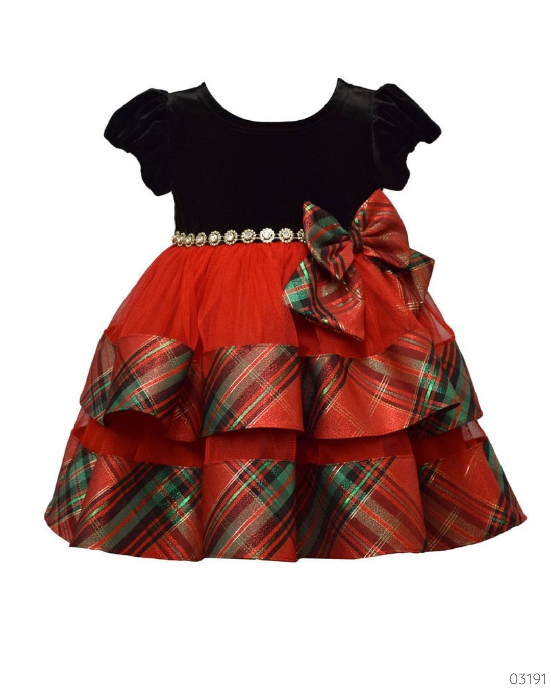 VESTIDO ROJO NEGRO CON CHONGO