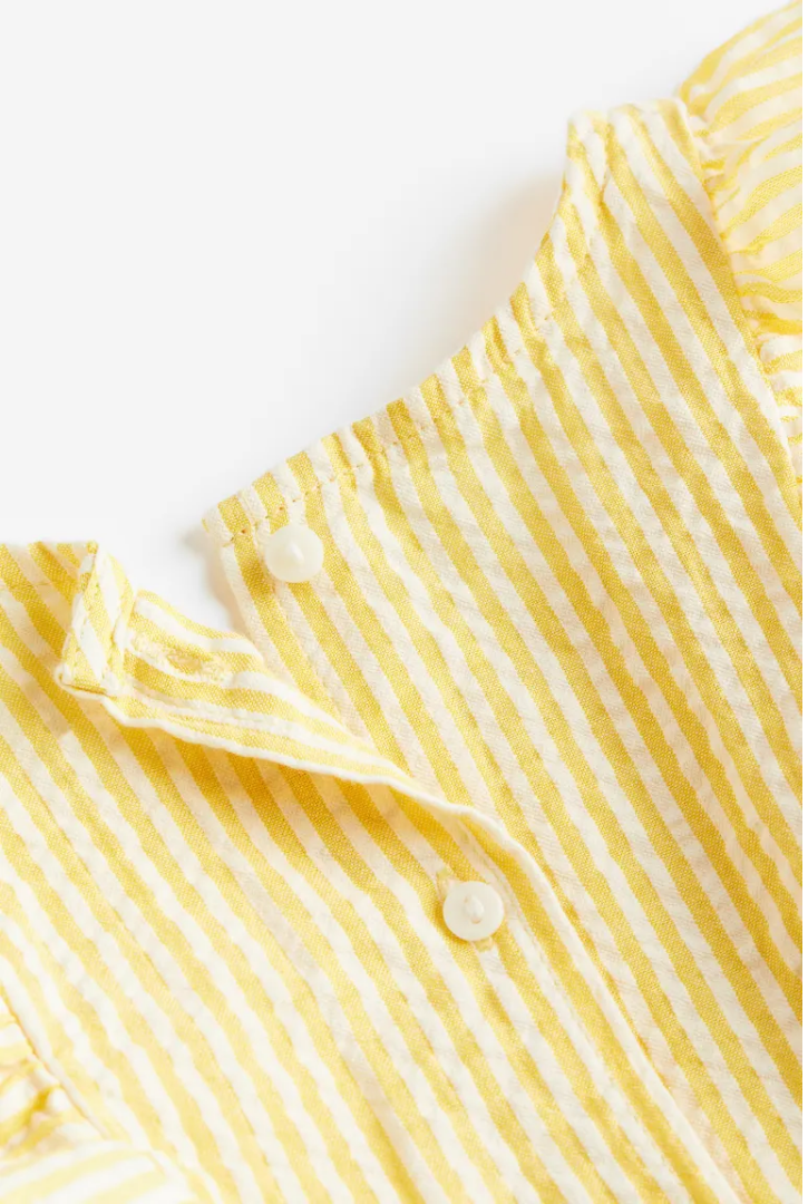 VESTIDO AMARILLO RAYAS BLANCAS H&M
