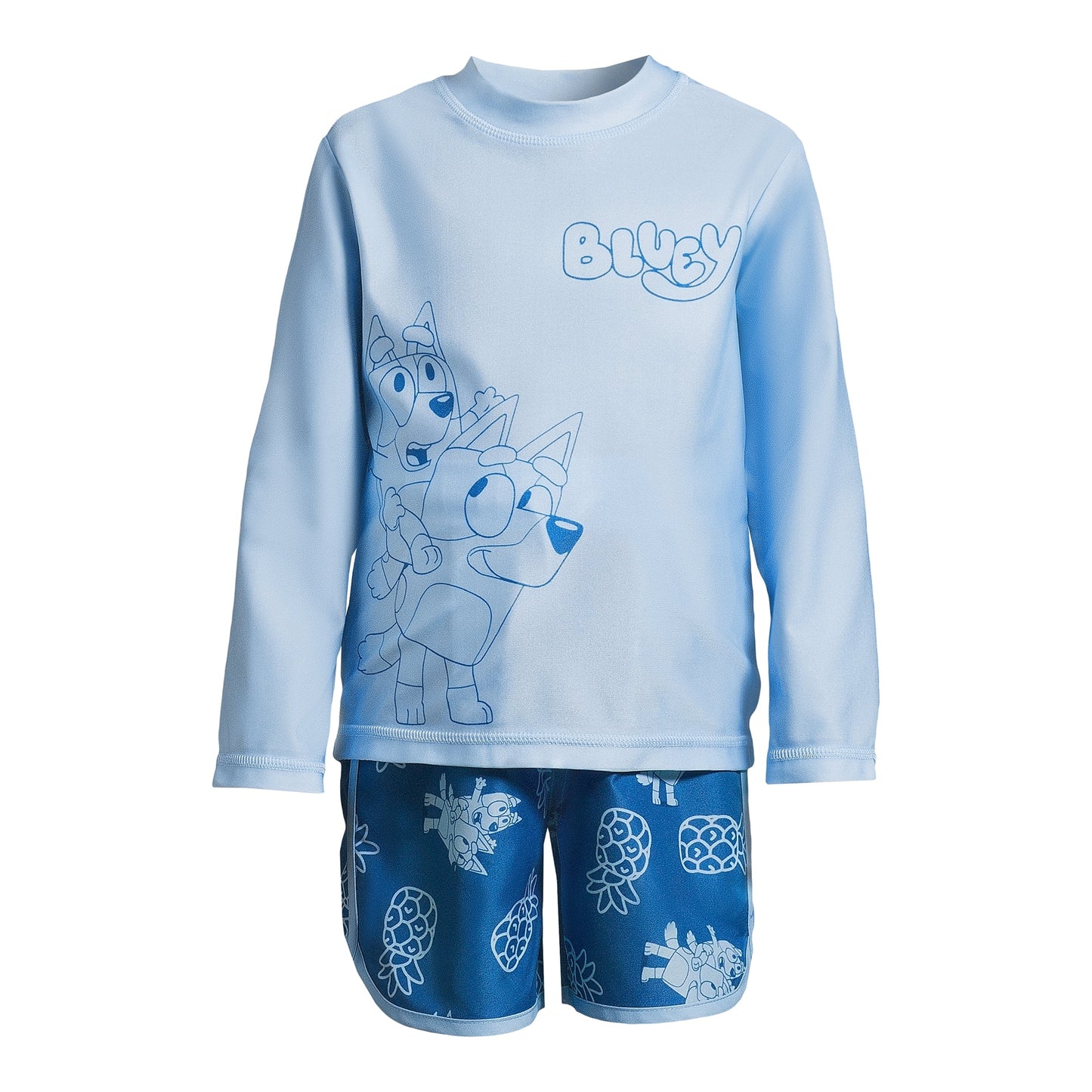 TRAJE BAÑO 2PZS BLUEY AZUL PIÑA UPF 50+