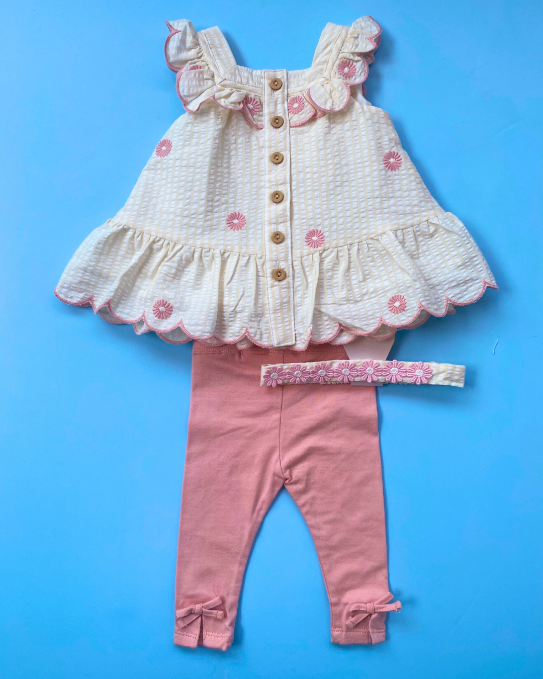 VESTIDO 3 PZS FLORES VINCHA