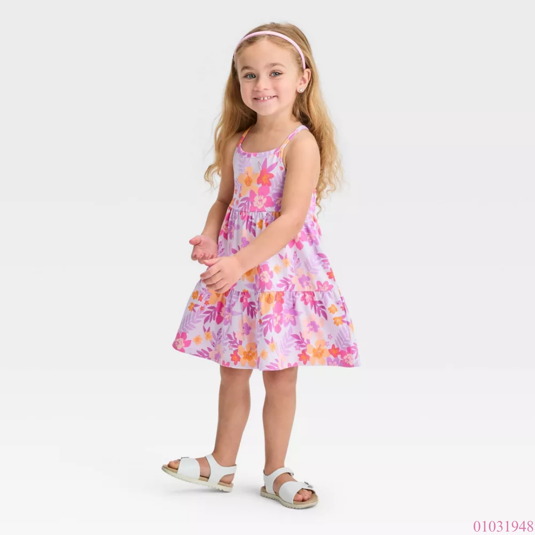 VESTIDO ALGODON ROSADO FLORES
