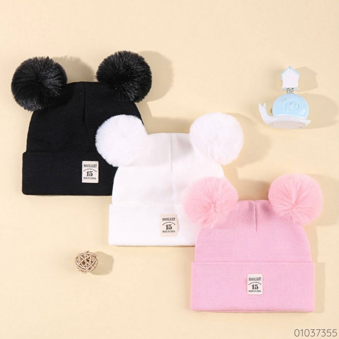 GORROS 3 PZS ROSA BLANCO NEGRO MOONLIGHT