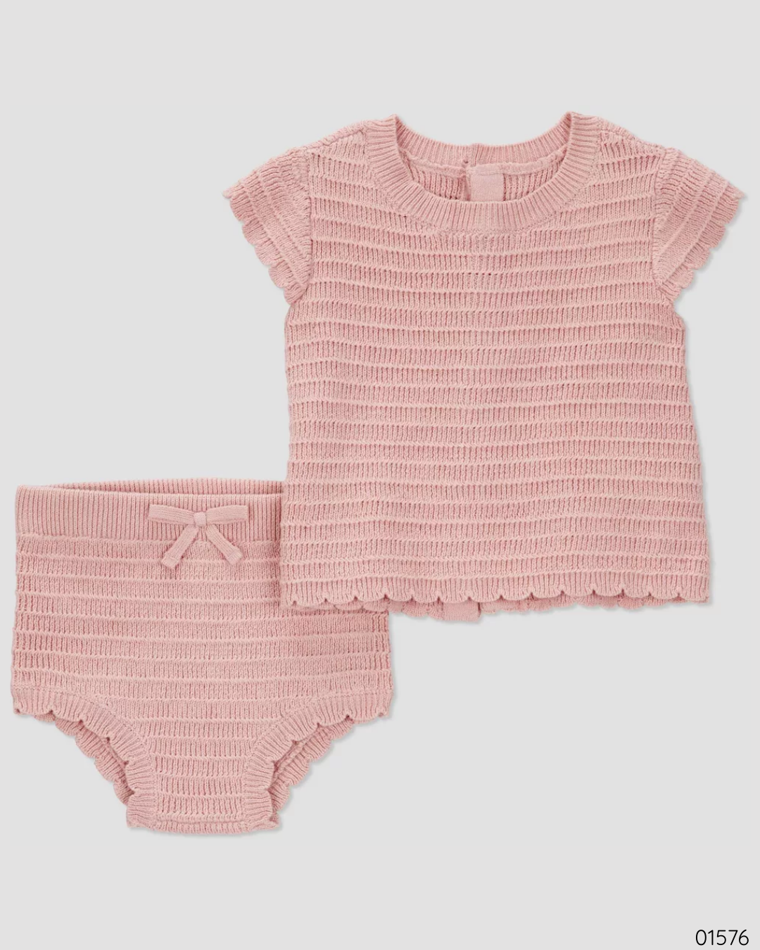 TRAJE 2 PZS CARTER´S BORDADO ROSADO