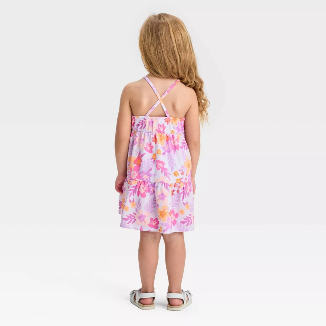 VESTIDO ALGODON ROSADO FLORES