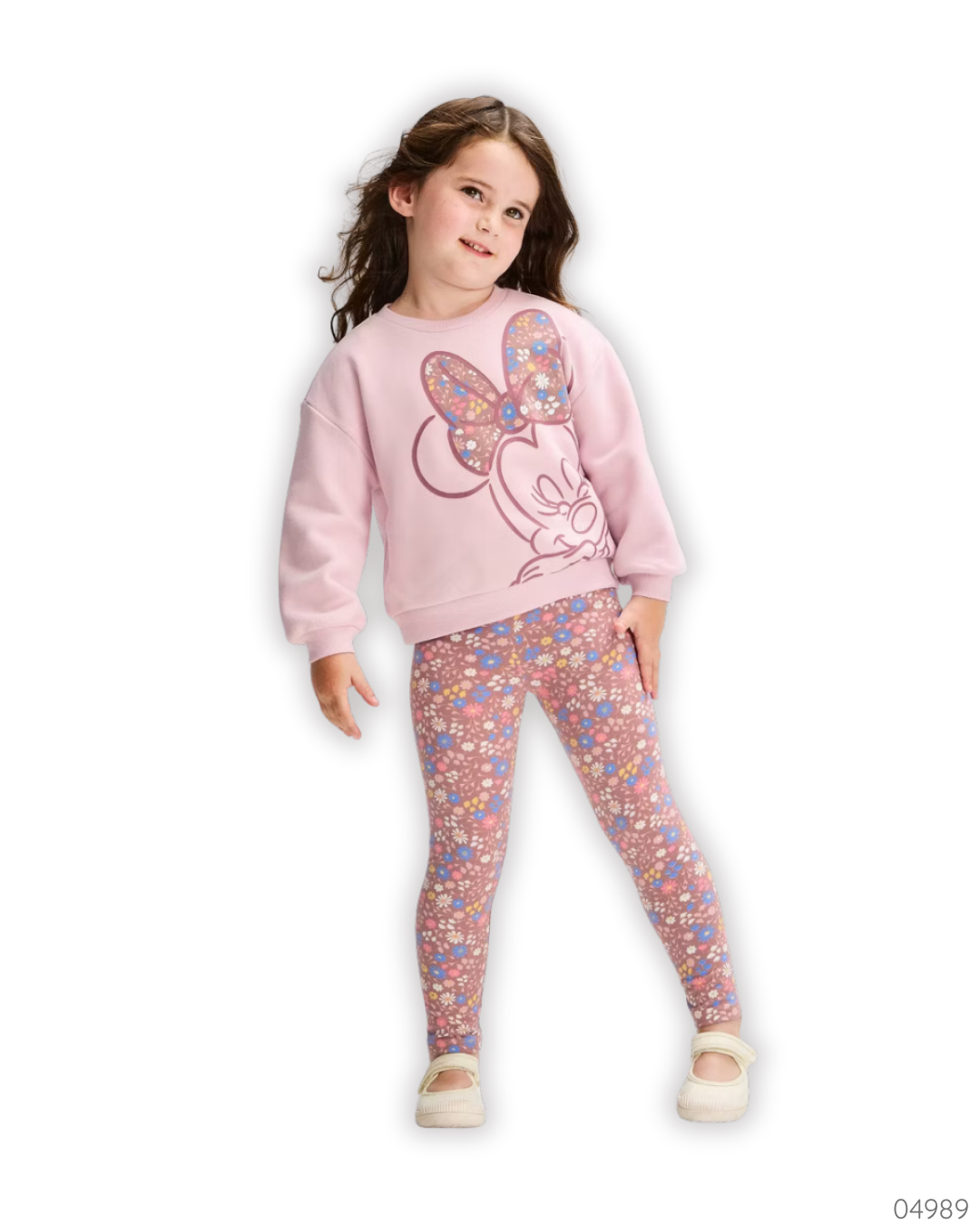 TRAJE SUETER MINNIE ROSADO FLORES