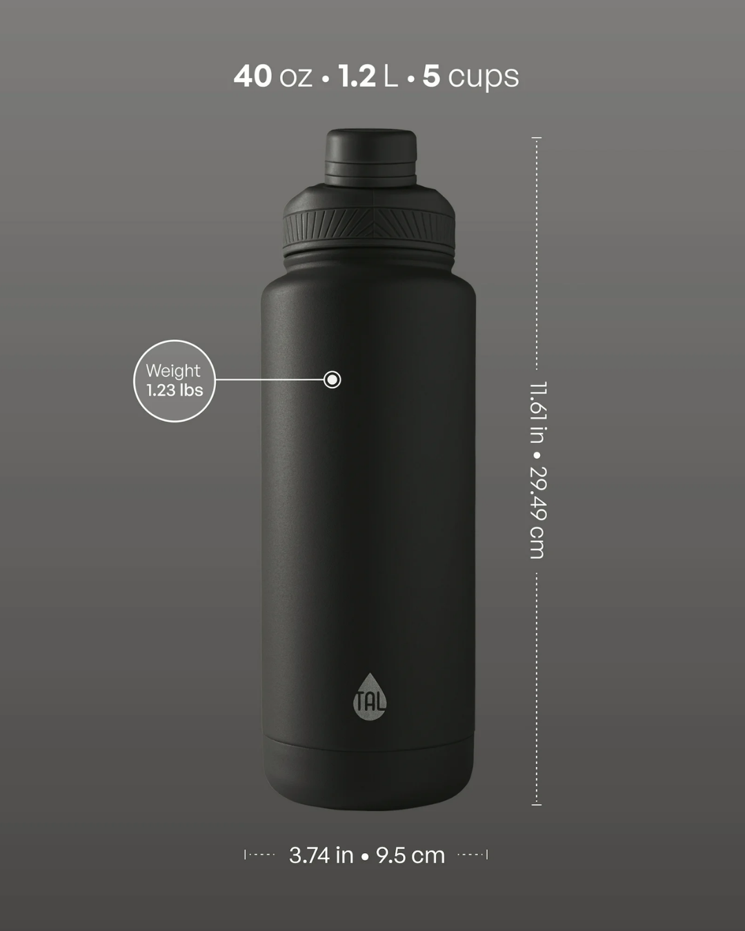 TERMO DE 40 OZ NEGRO TAL