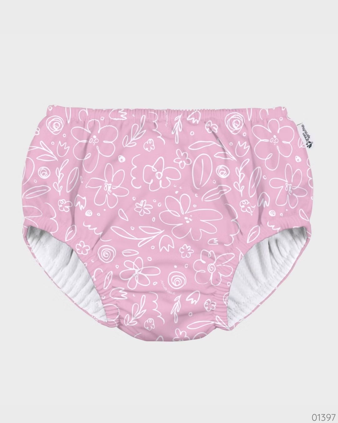 PAÑAL PARA AGUA ROSADO FLORES CON UPF 50+