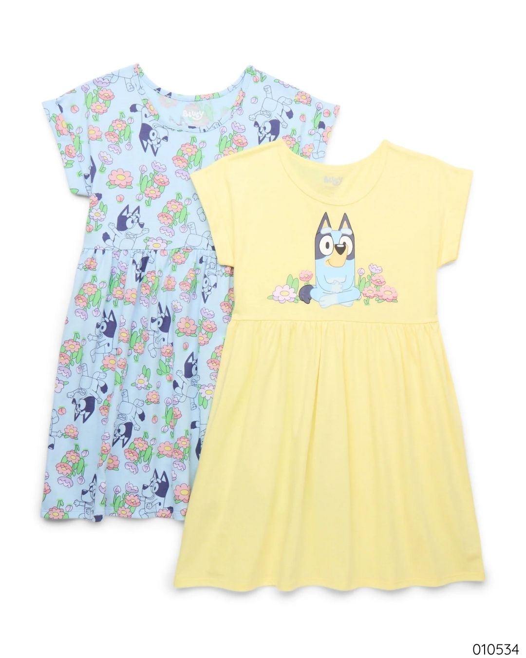 VESTIDO DE BLUEY FLORES 2 PZS AMARILLO