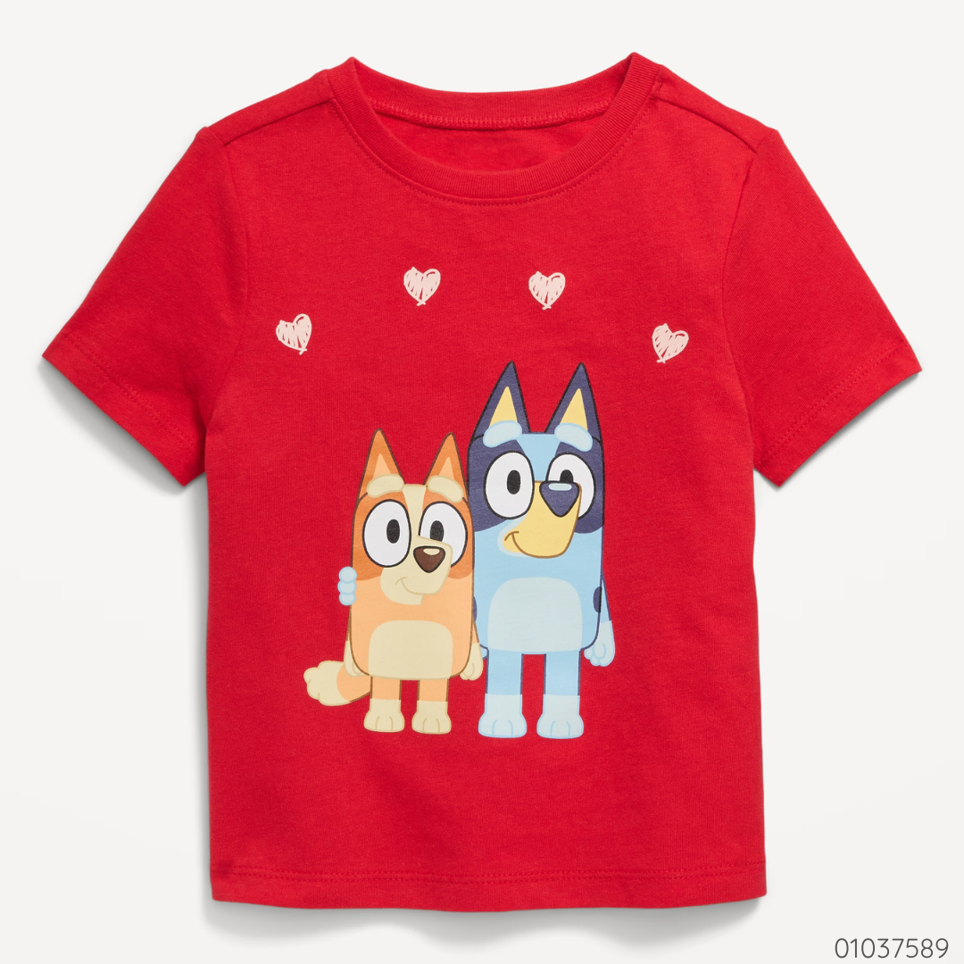 CAMISA ROJA BLUEY CORAZONES
