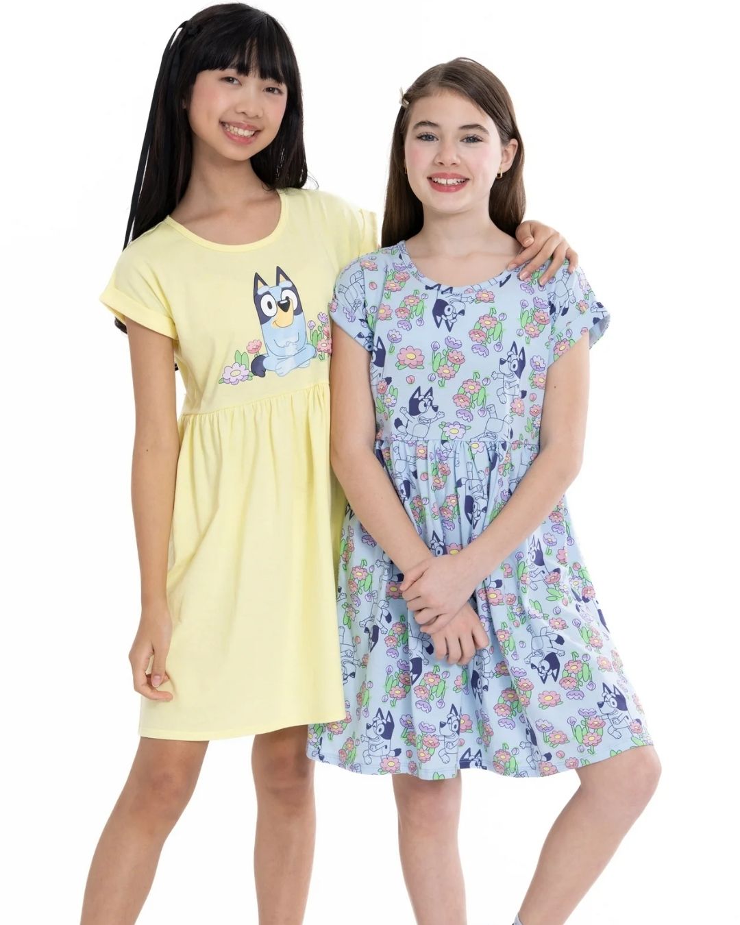 VESTIDO DE BLUEY FLORES 2 PZS AMARILLO