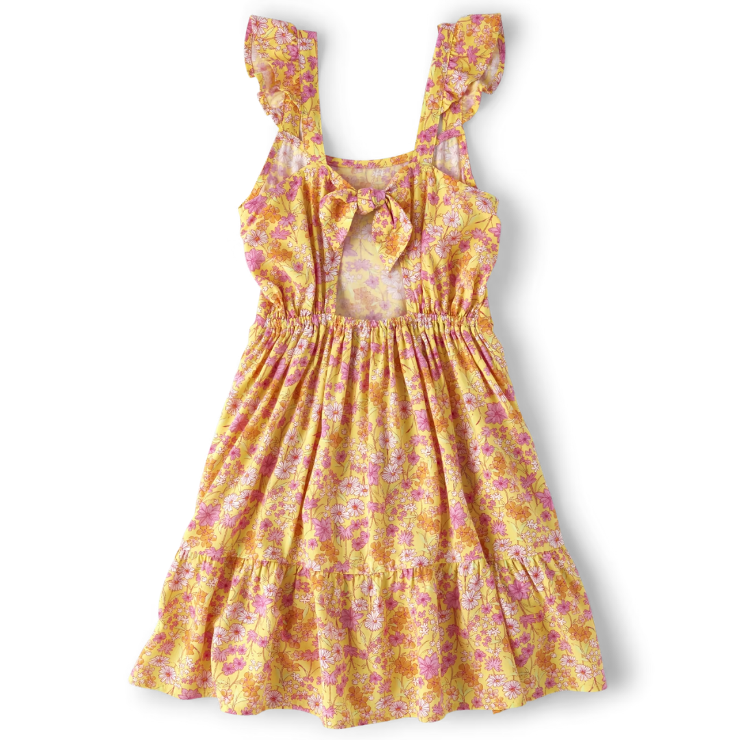 VESTIDO AMARILLO FLOR CHILDREN