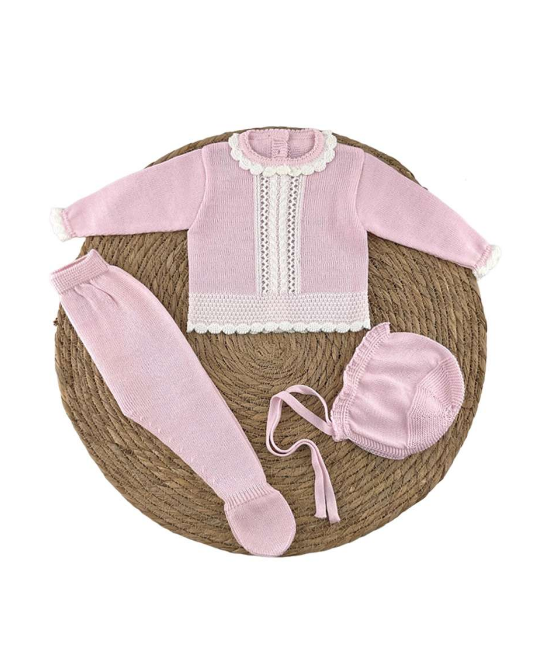 TRAJE TEJIDO ROSADO BLANCO 02702