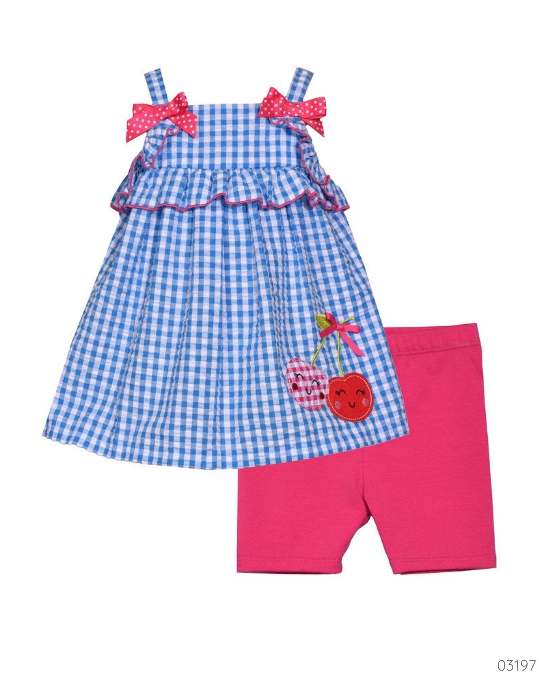TRAJE 2PZ CEREZAS AZUL ROSA