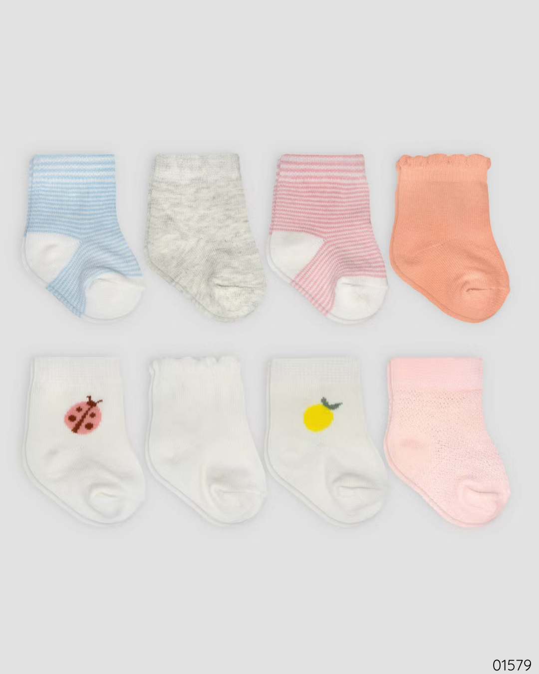 CALCETINES 8PZS CARTER´S MULTICOLRES MARIQUITA Y LIMON