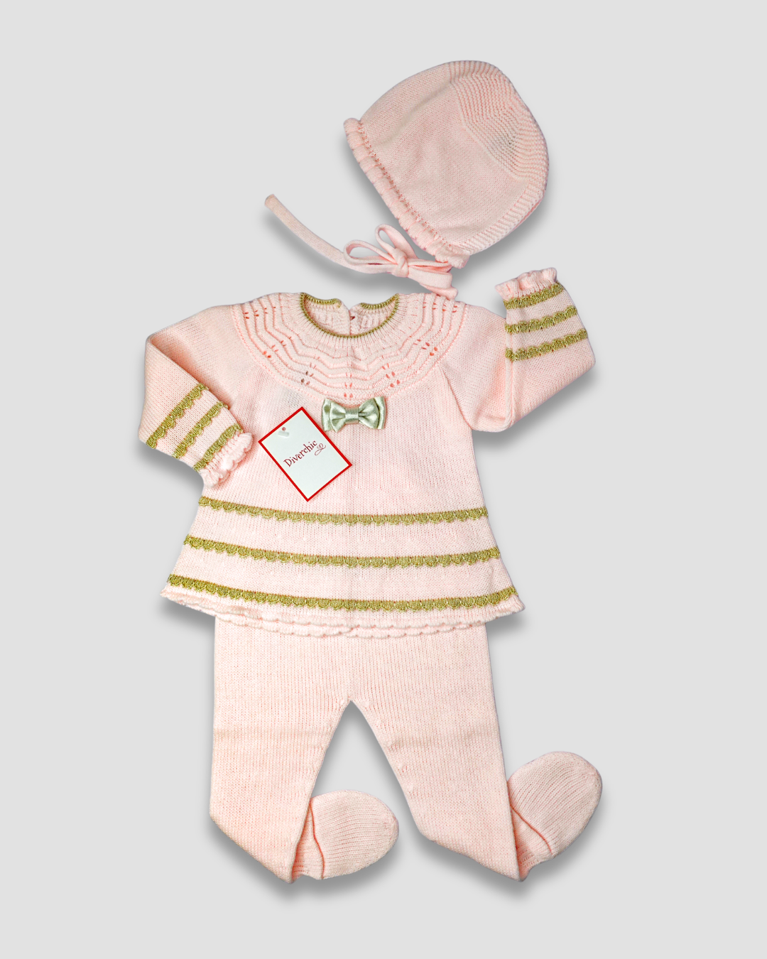 TRAJE TEJIDO ROSADO DORADO 02703