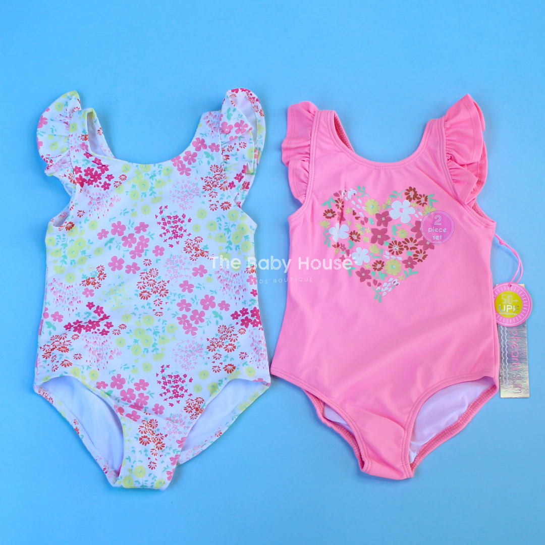 TRAJE DE BAÑO NIÑA 2PZS FLOREADO