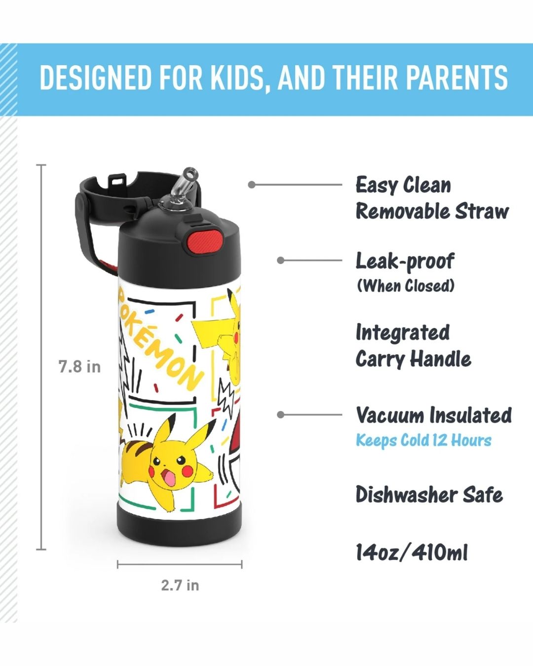 TERMO DE PIKACHU 14 OZ THERMOS