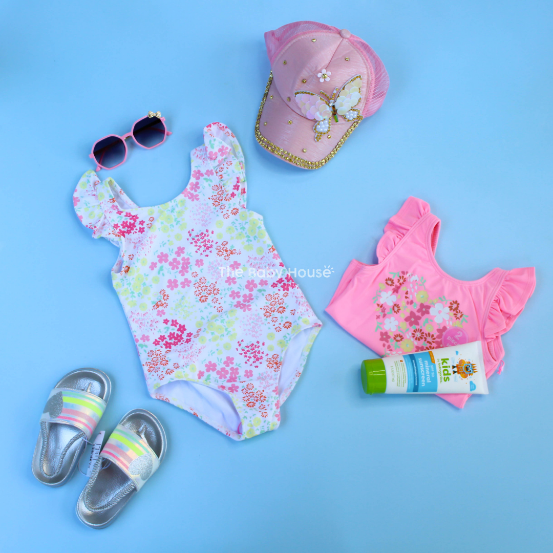 TRAJE DE BAÑO NIÑA 2PZS FLOREADO