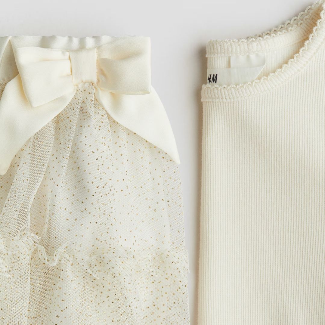 TRAJE BLANCO FALDA TUL H&M