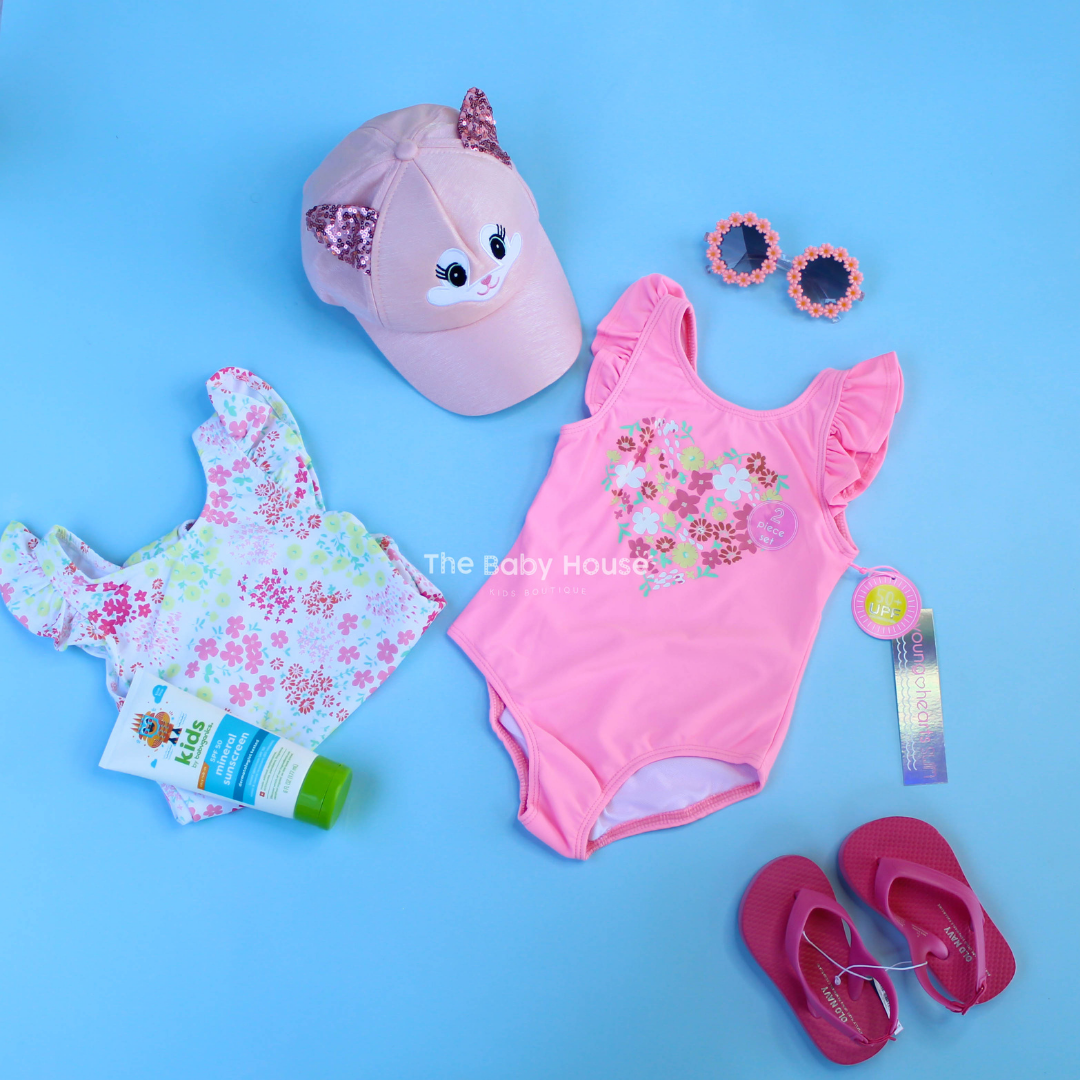 TRAJE DE BAÑO NIÑA 2PZS FLOREADO