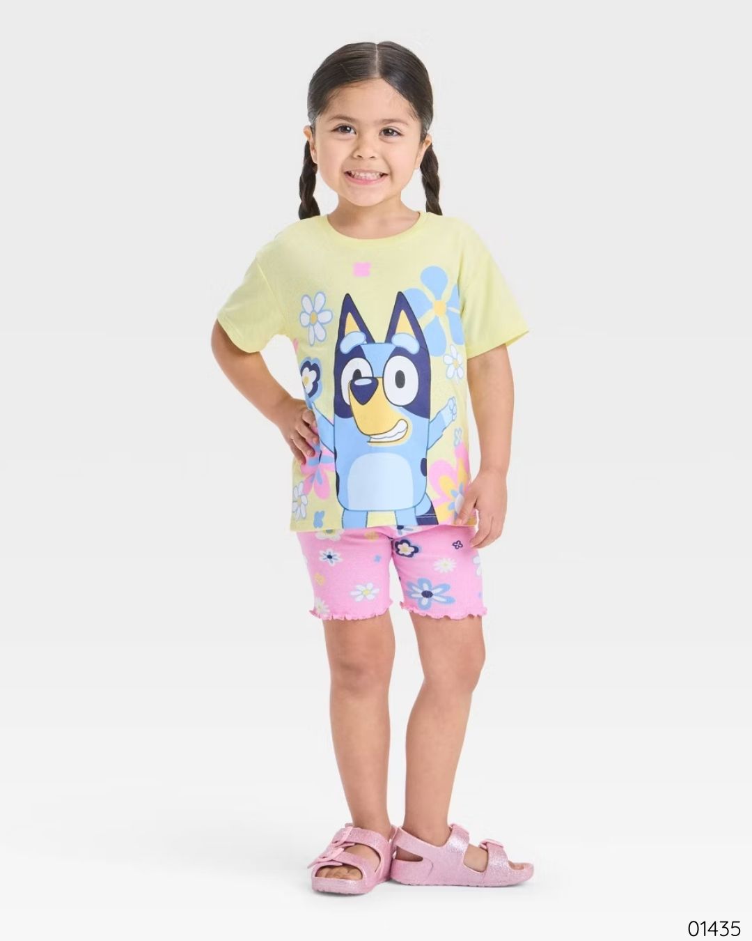 TRAJE BLUEY FLORES AMARILLO