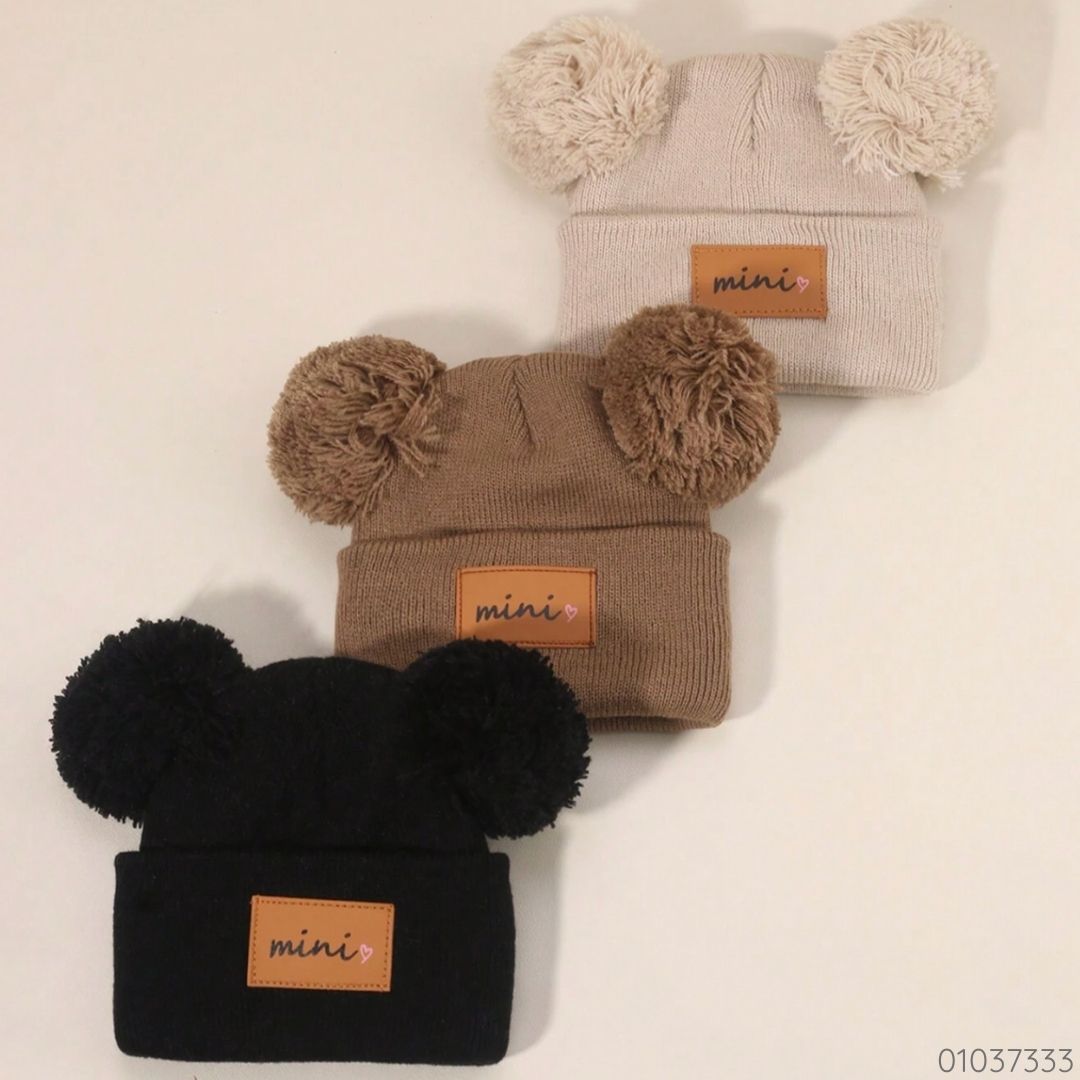 GORROS 3 PZS MINI NEG CAFE BEIGE