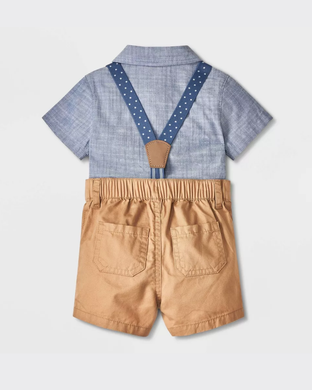 TRAJE 3 PZS CAT & JACK SHORT CORBATIN AZUL Y KHAKI