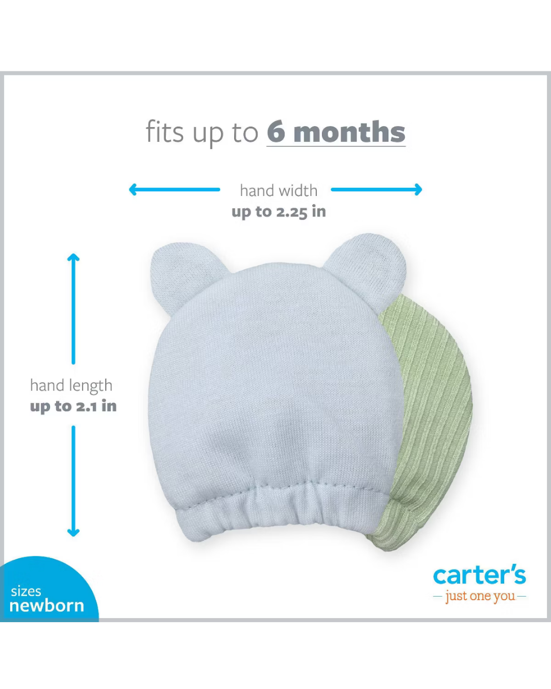 GUANTES CARTERS AZUL Y VERDE