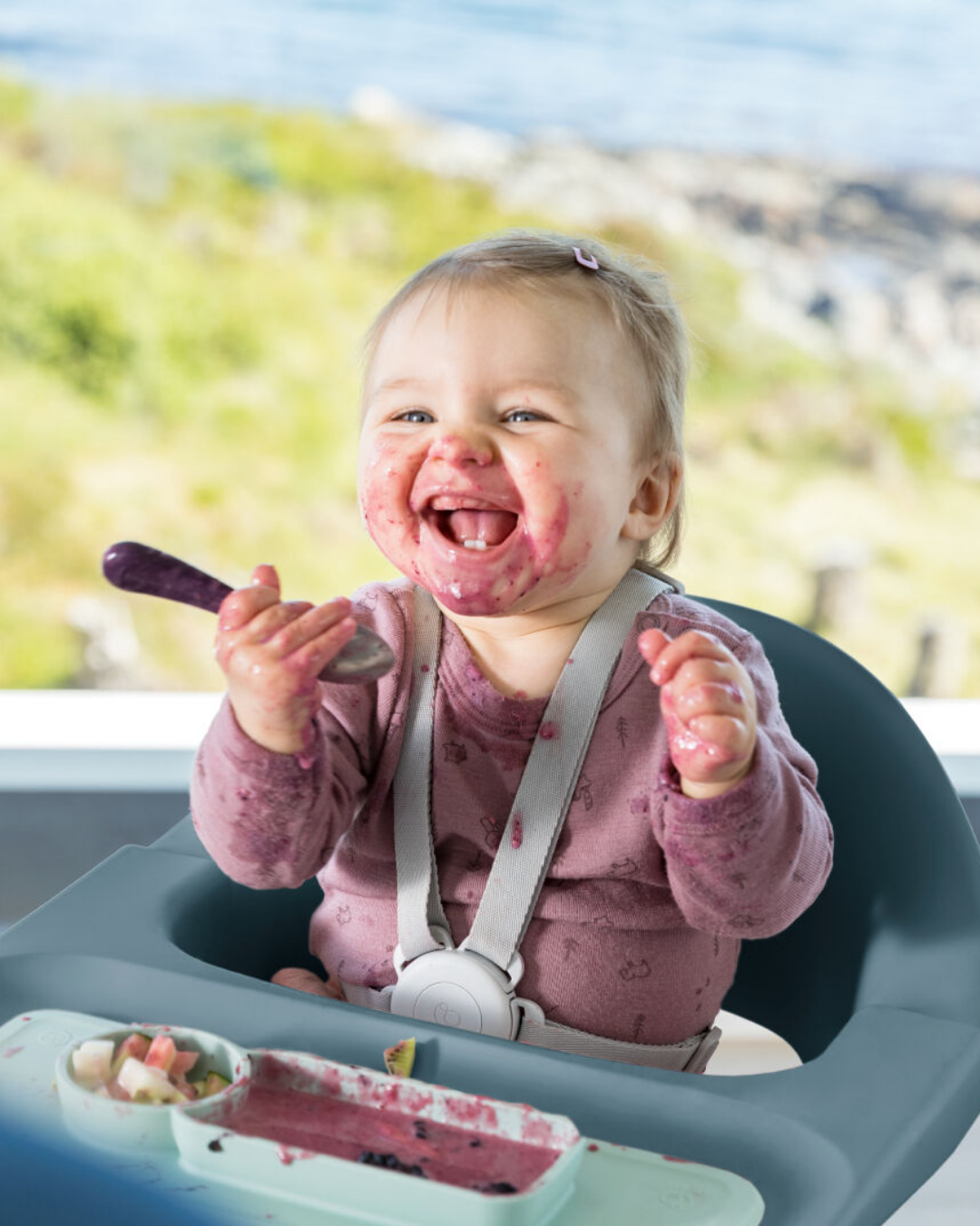 SILLA DE COMER STOKKE CLIKK AZUL