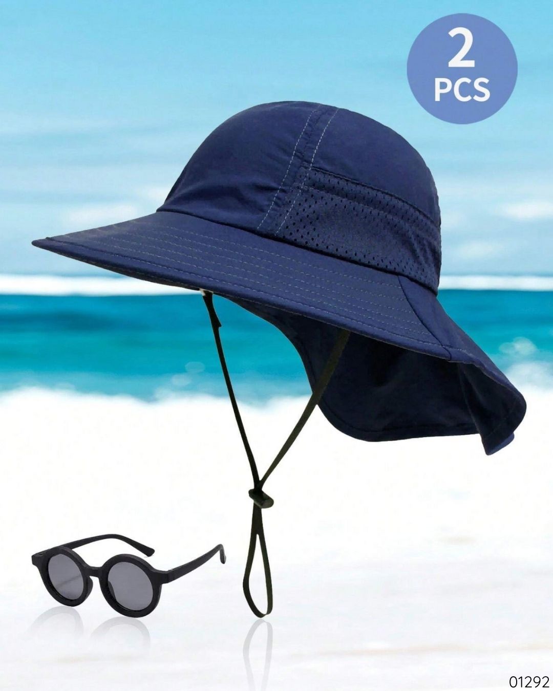 SOMBRERO AZUL CON LENTES
