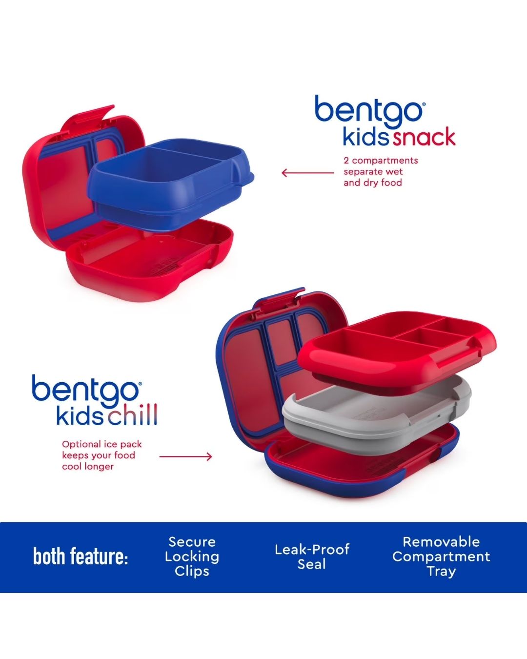 BENTGO KIDS LUNCH BOX + SNACK ROJO