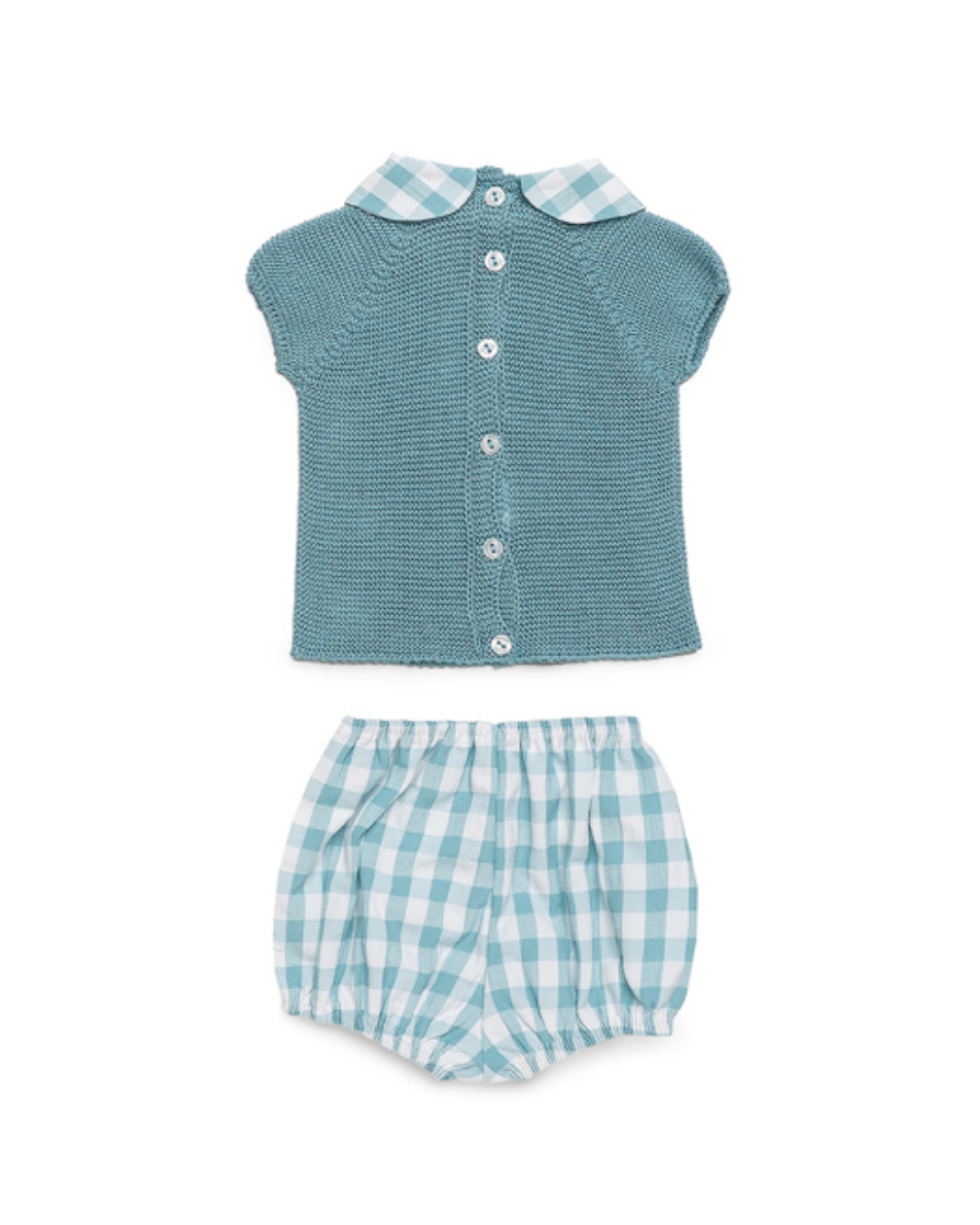 CONJUNTO TEJIDO CUADROS AZUL