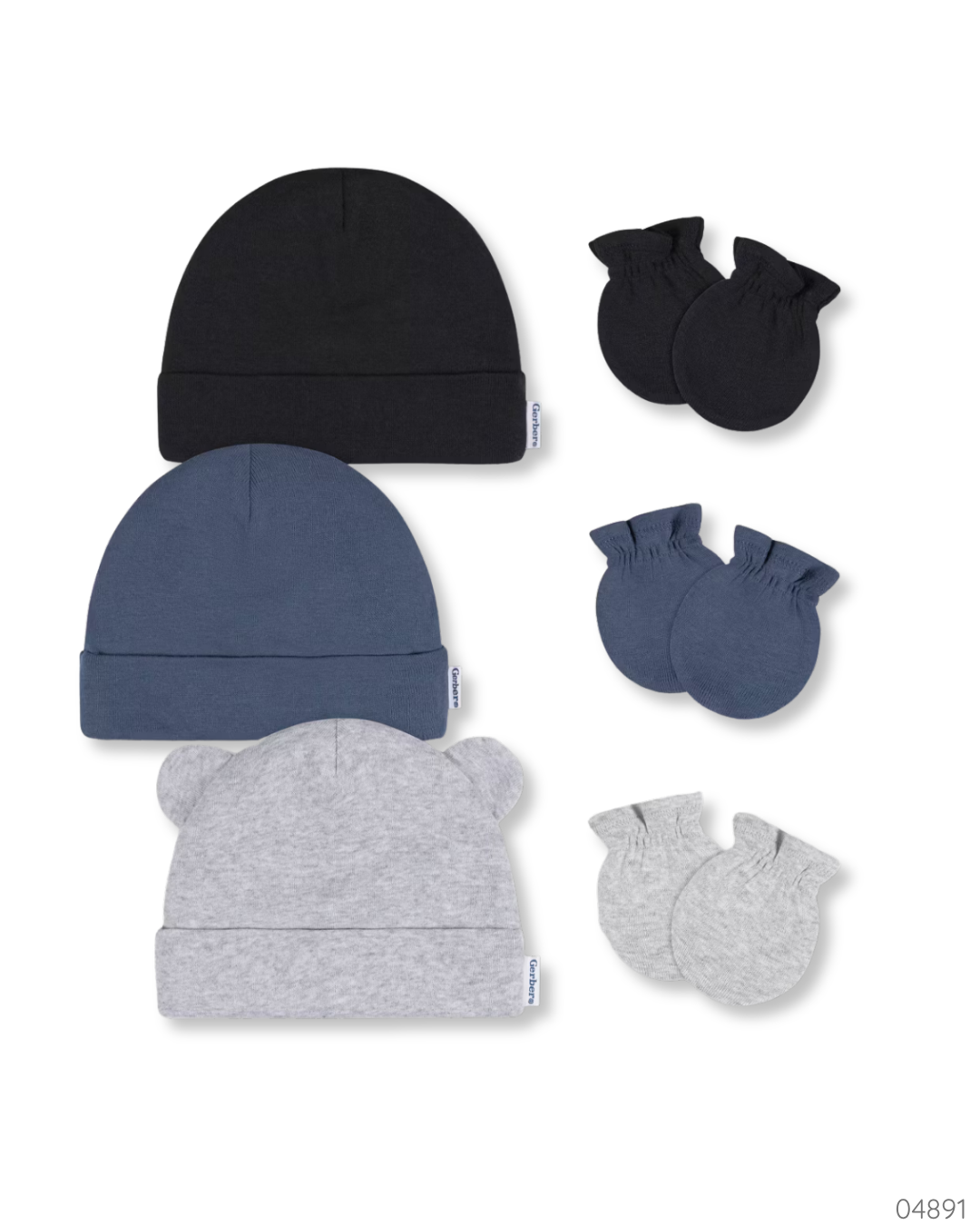 SET AZUL 6 PZS GORROS Y GUANTES GERBER