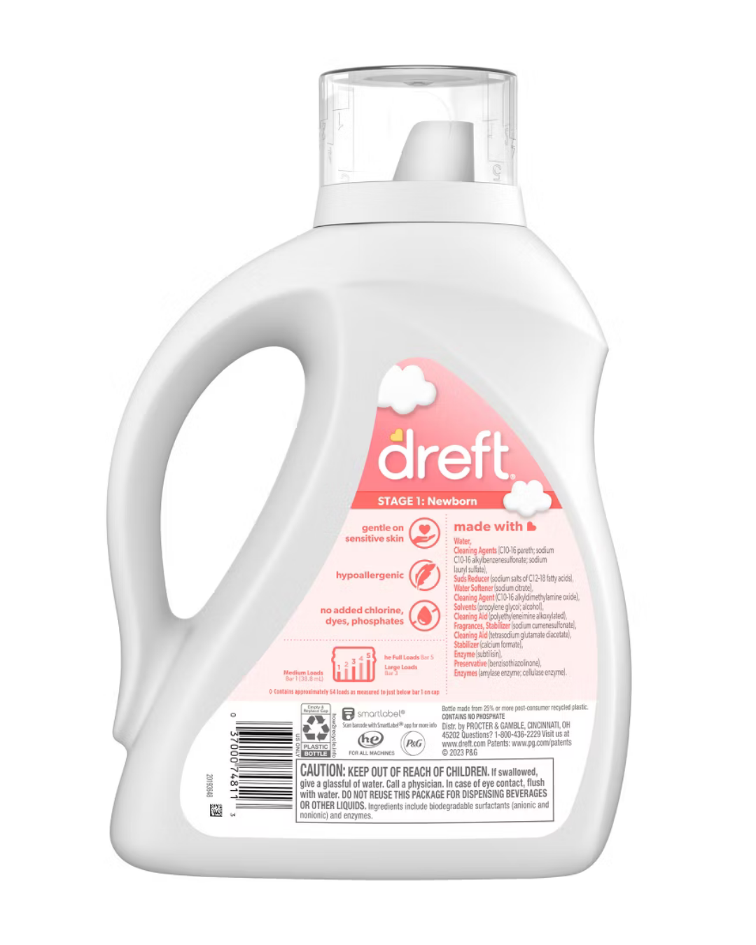 DETERGENTE DREFT 64 LAVADAS NEWBORN ETAPA 1