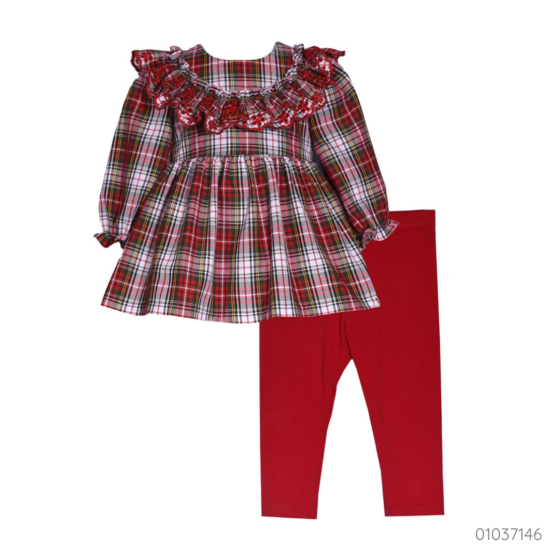 TRAJE ROJO CUADROS BONNIE JEAN