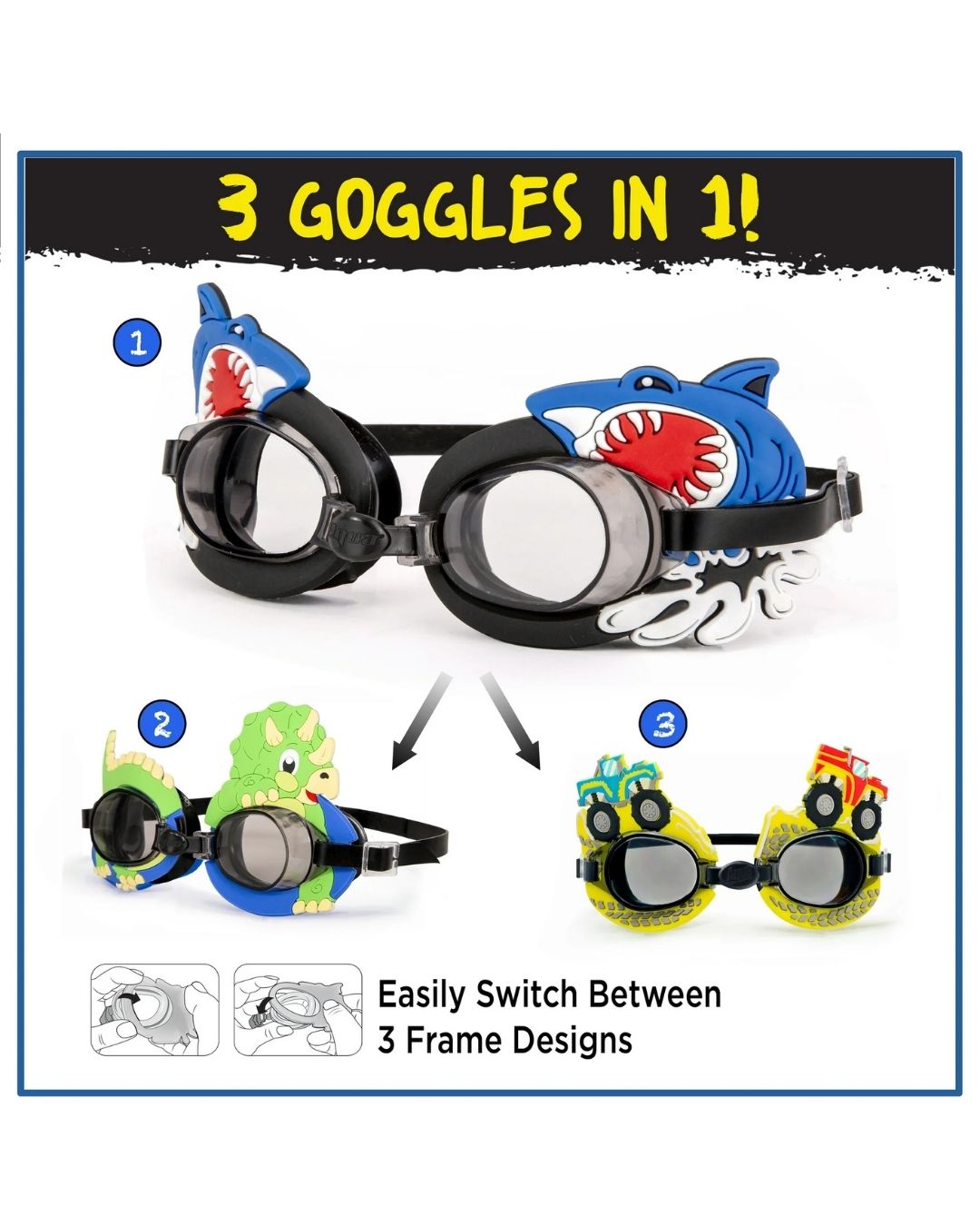 LENTES PARA AGUA DINOS 3 EN 1