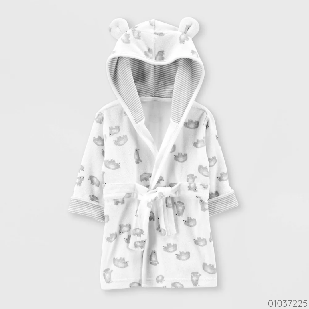 BATA BAÑO BLANCO GRIS OSO CARTERS