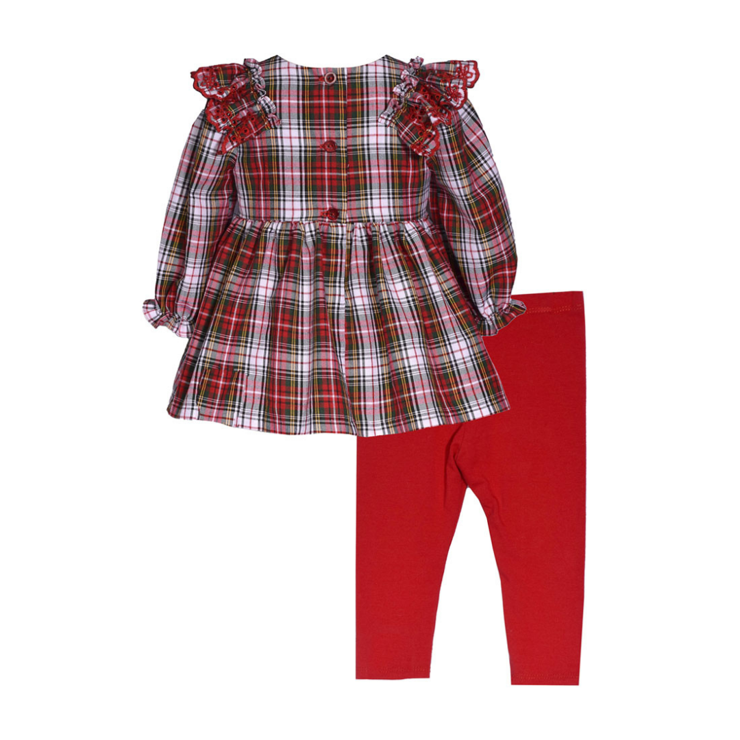 TRAJE ROJO CUADROS BONNIE JEAN