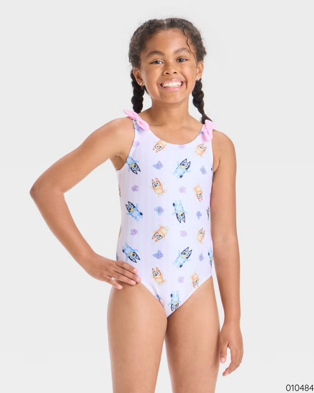 TRAJE DE BAÑO BLUEY GIRL CHONGUITOS ROSA UPF 50+
