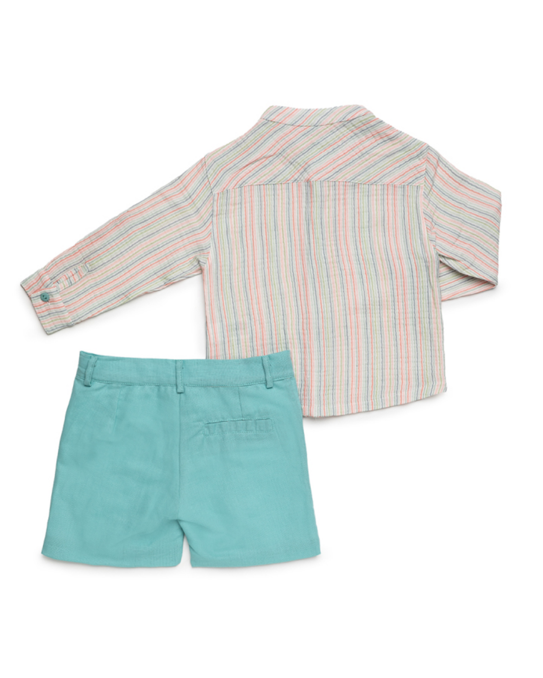 CONJUNTO CAMISA MANGA LARGA RAYADA COLORES