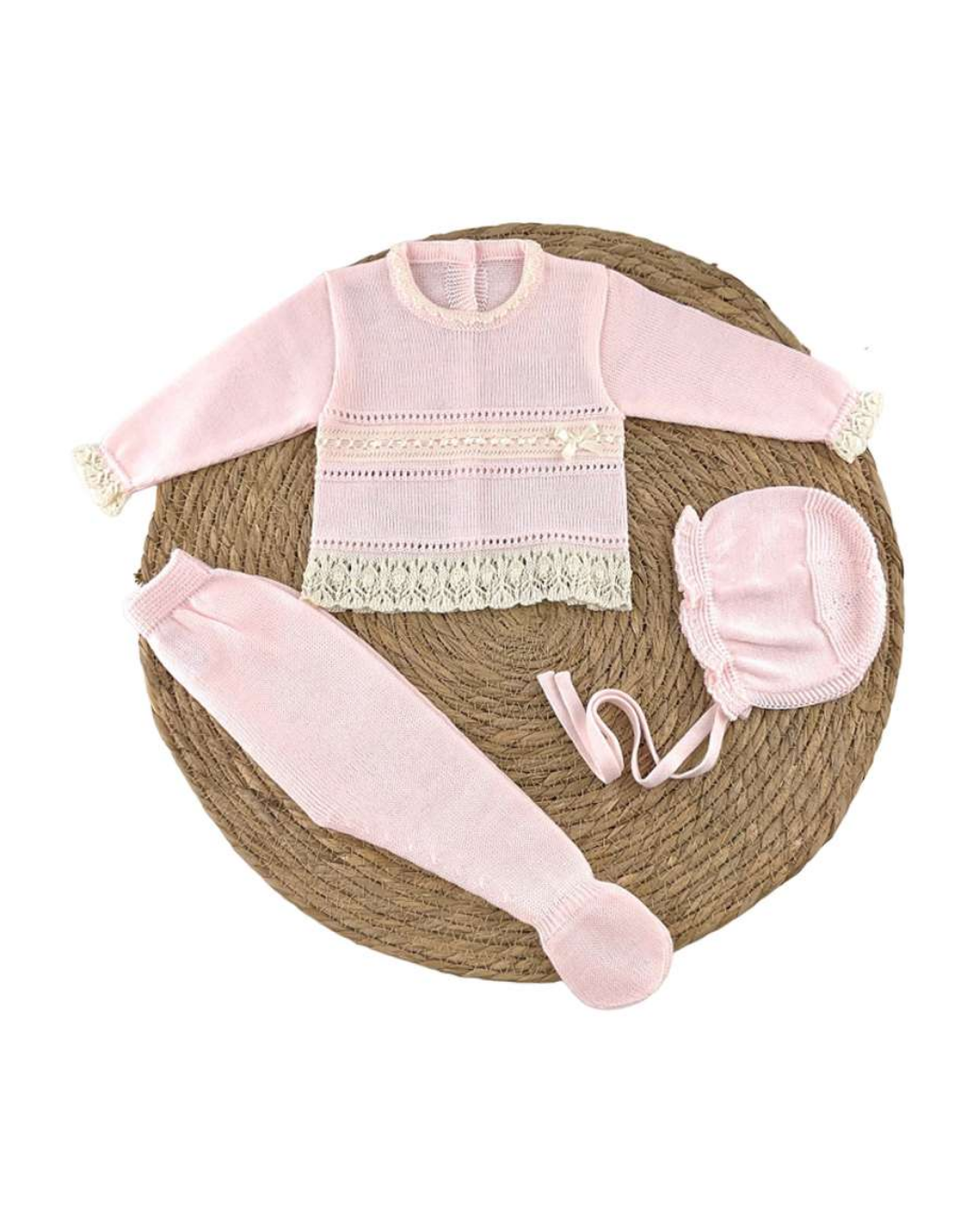 TRAJE TEJIDO ROSADO BLANCO 02707