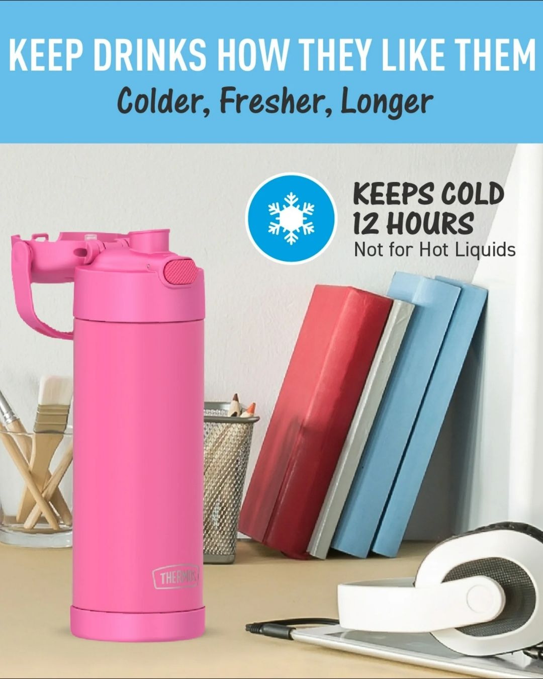 TERMO 16 OZ ROSADO ZAK
